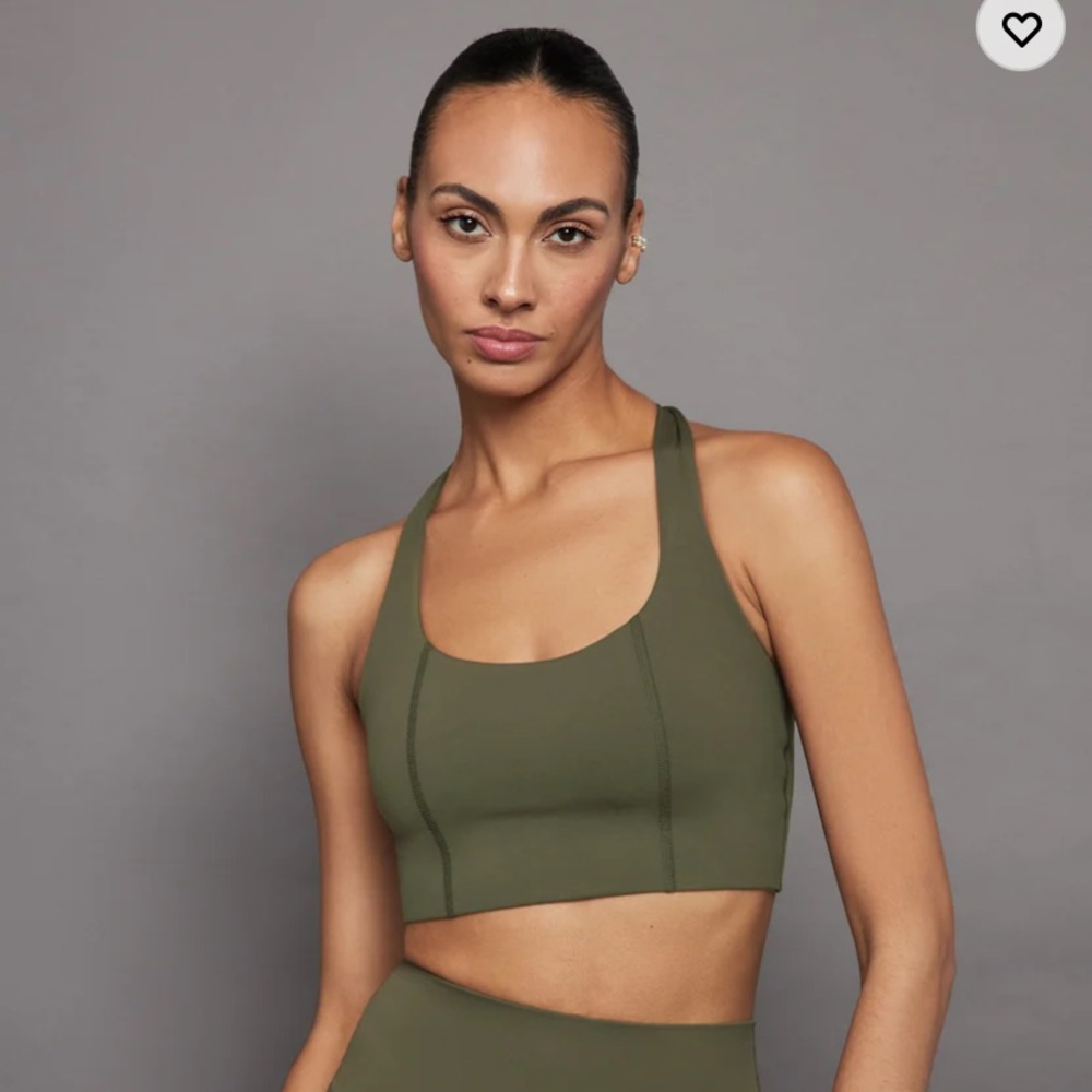 Carbon38 T Back Bra in Diamond Compression -Olive / L